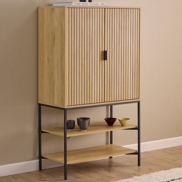 Jasper Wooden Storage Cabinet With 2 Doors In Wild Oak | Bed Sava