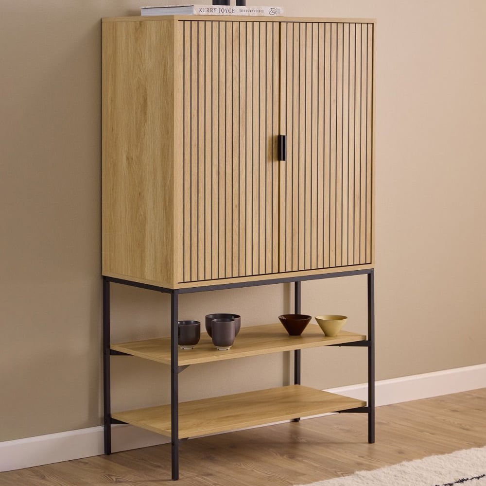 Jasper Wooden Storage Cabinet With 2 Doors In Wild Oak