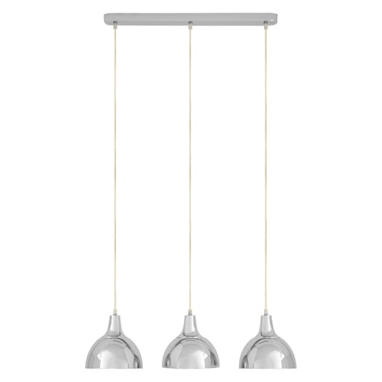 Jaspro 3 Metal Shades Pendant Light In Chrome