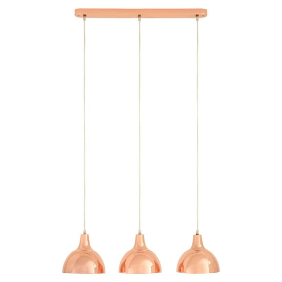 Jaspro 3 Metal Shades Pendant Light In Copper