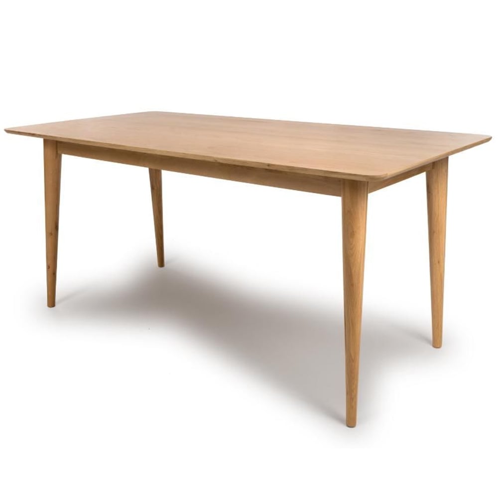 Javion 160cm Wooden Rectangular Dining Table In Natural Oak