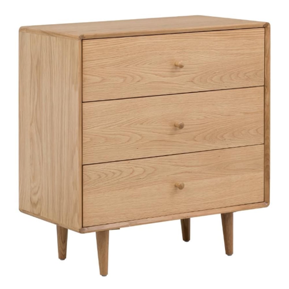Javion Wooden Chest Of 3 Drawers In Natural Oak
