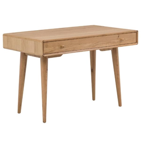 Javion Wooden Laptop Desk With 1 Drawer In Natural Oak | Bed Sava