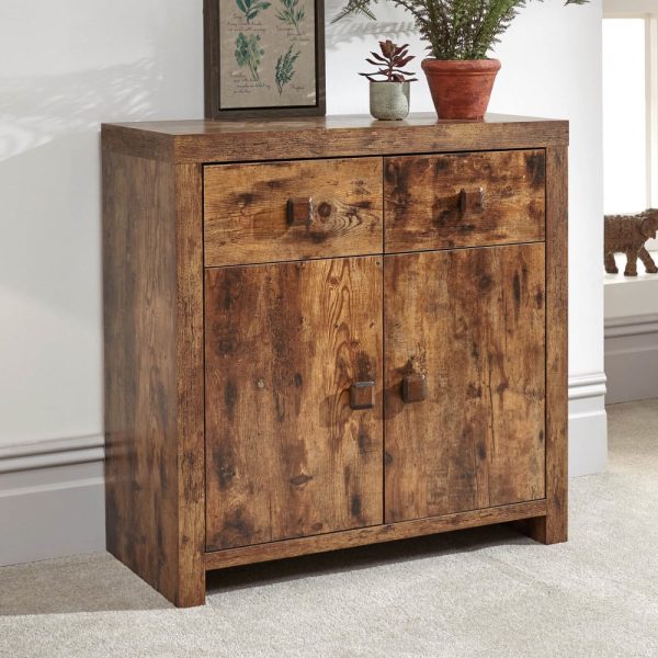Jawcraig Wooden Sideboard With 2 Doors 2 Drawers In Brown | Bed Sava