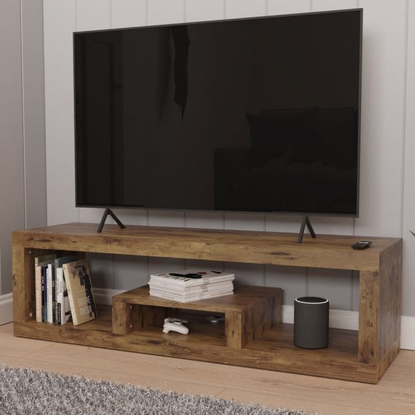 Jawcraig Wooden TV Stand In Brown | Bed Sava