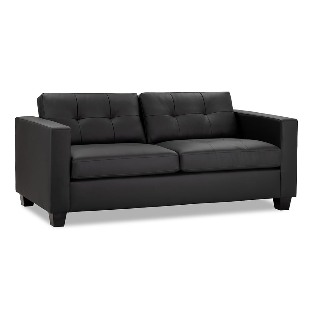 Jerome Faux Leather 3 Seater Sofa In Black