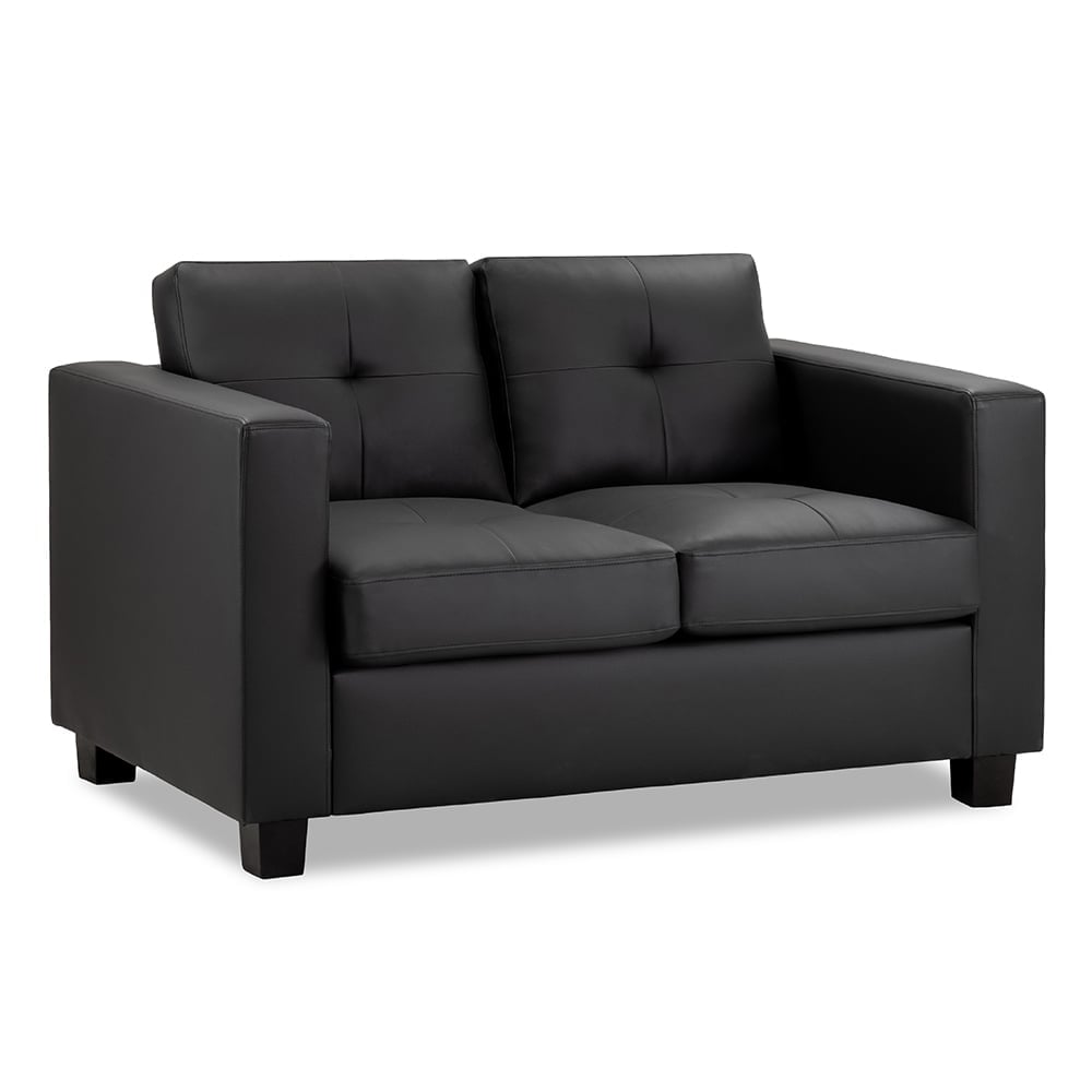 Jerome Faux Leather 2 Seater Sofa In Black