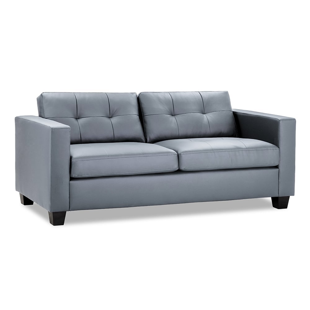 Jerome Faux Leather 3 Seater Sofa In Grey