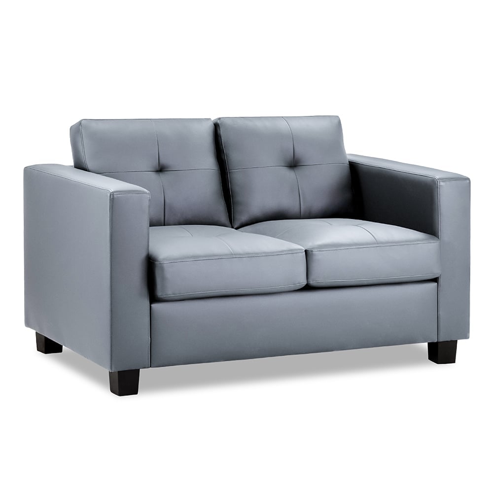 Jerome Faux Leather 2 Seater Sofa In Grey