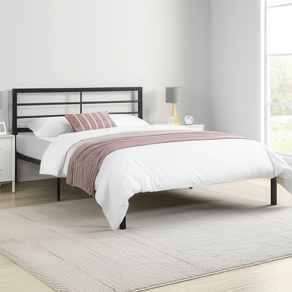 Jerome Metal Double Bed In Black