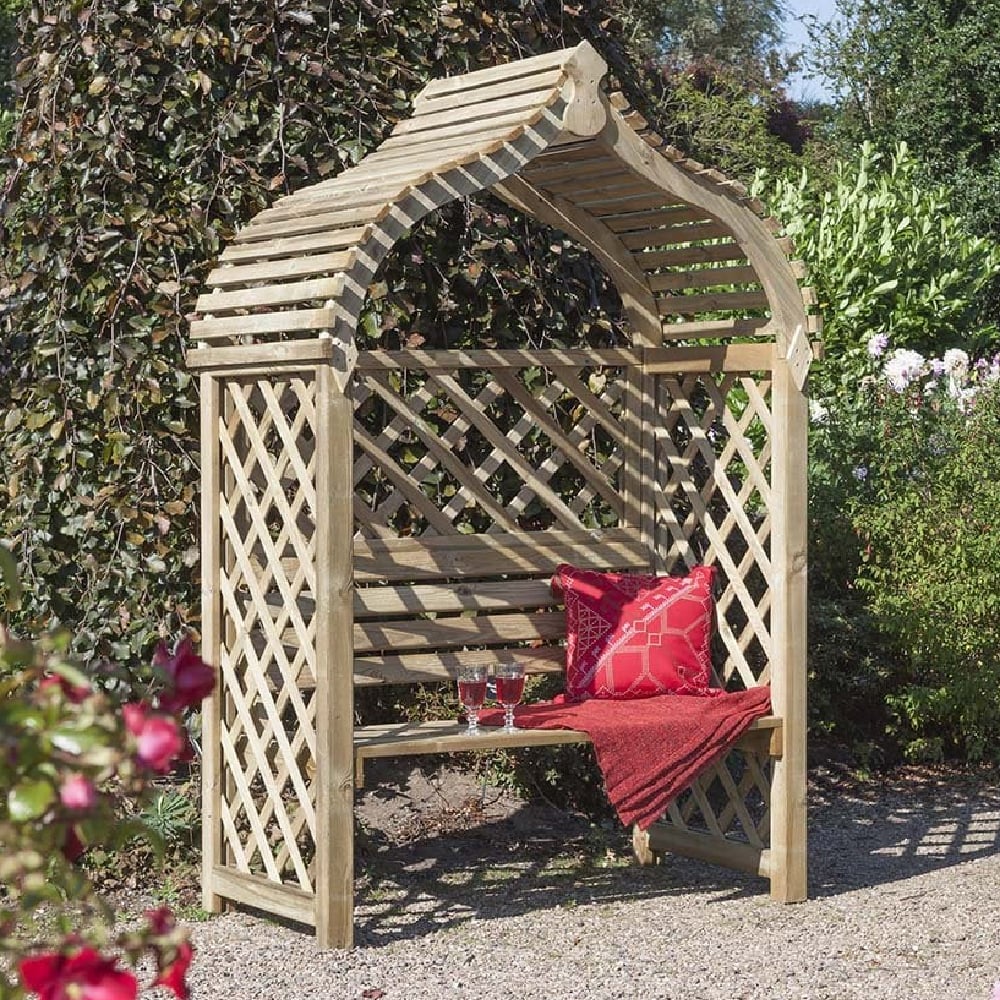 Jetra Wooden Garden Arbour In Natural