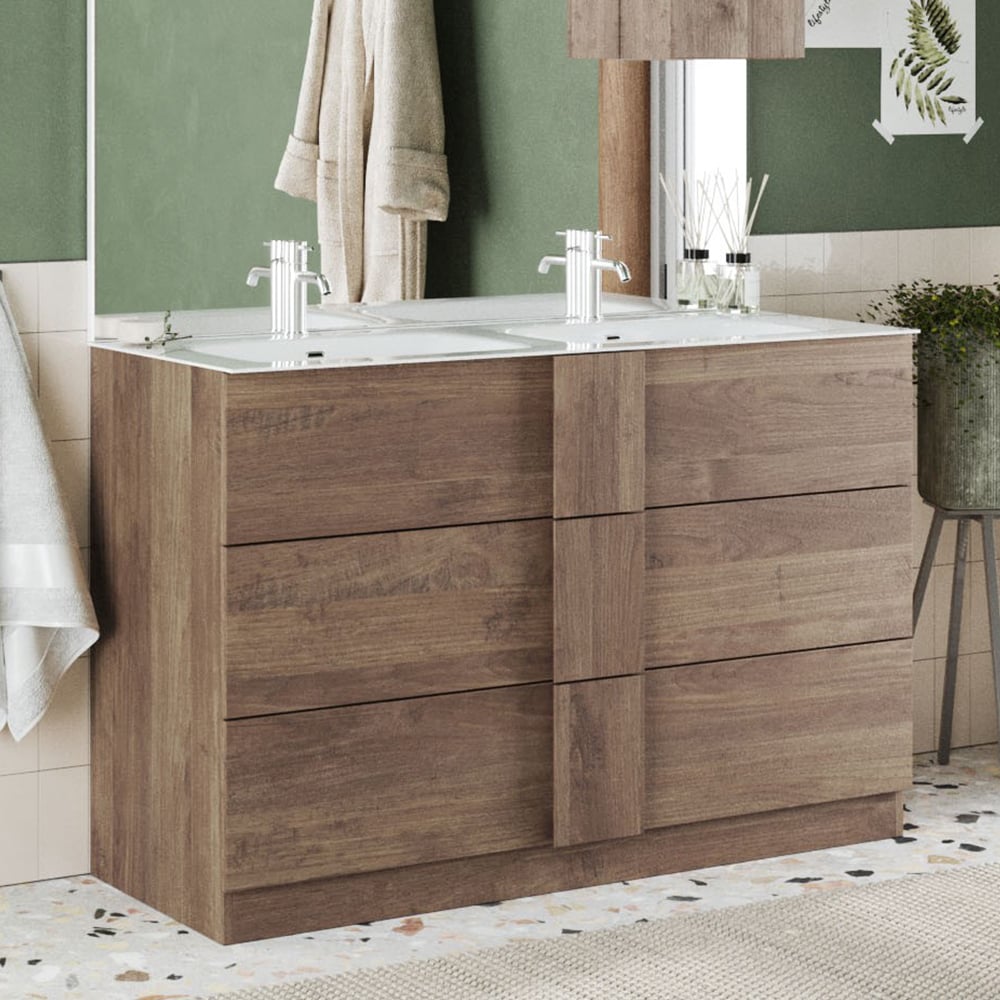 Jining 120cm Wooden Floor Standing Vanity Unit In Mercure