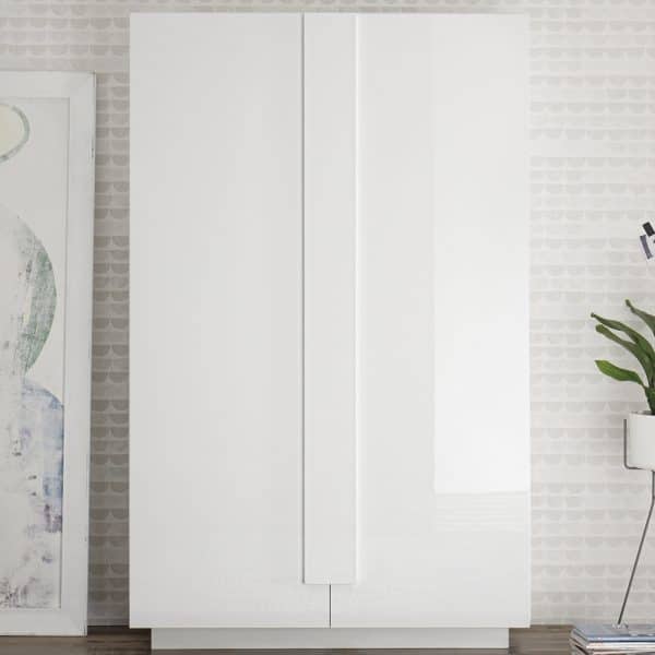 Jining High Gloss Bookcase With 2 Doors In White | Bed Sava