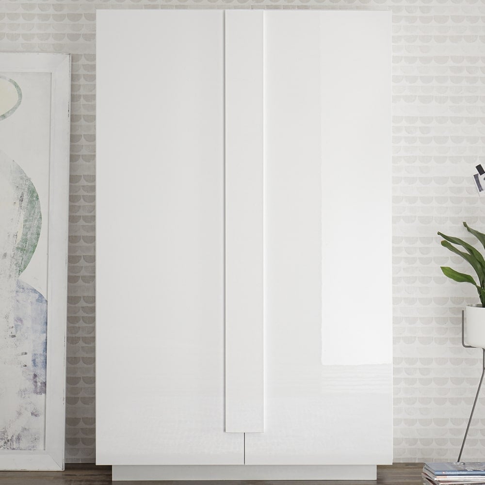 Jining High Gloss Bookcase With 2 Doors In White