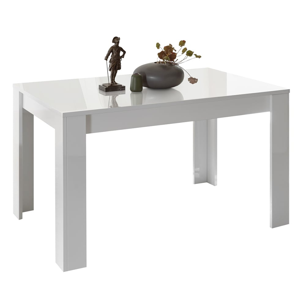Jining High Gloss Rectangular Dining Table In White