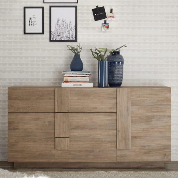Jining Wooden Sideboard With 1 Door 3 Drawers In Mercure | Bed Sava