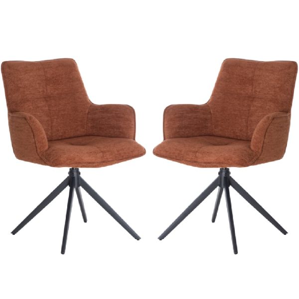 Joplin Tan Fabric Dining Chairs With Metal Base In Pair | Bed Sava