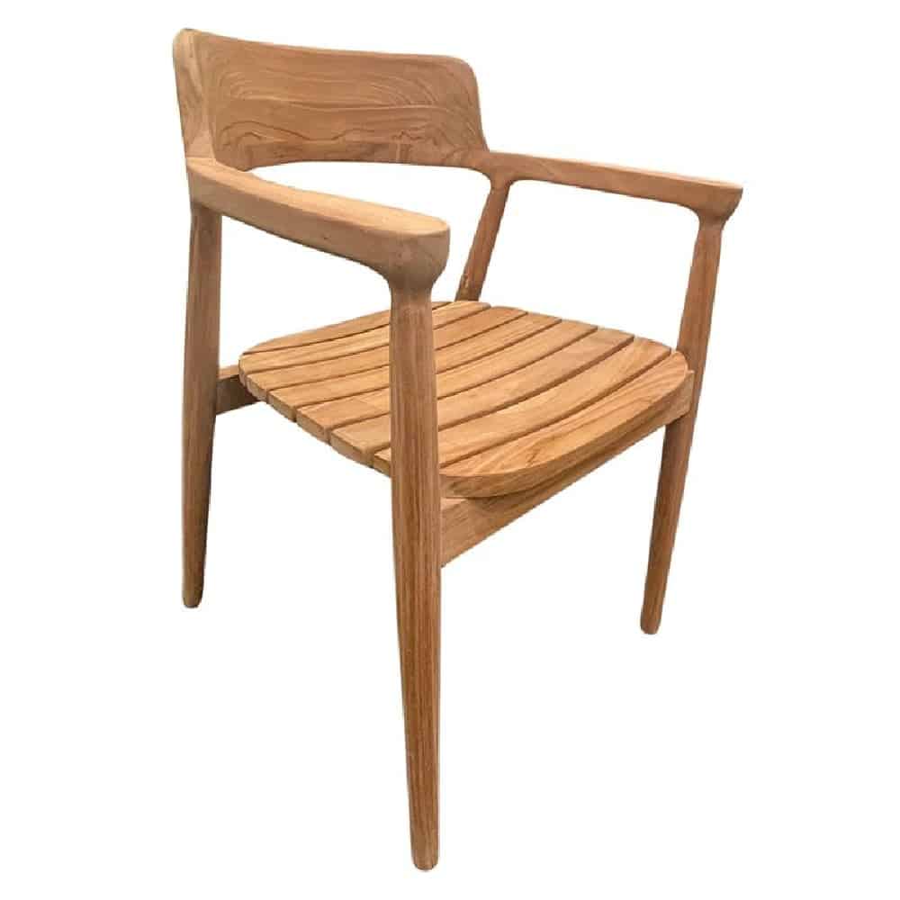 Joplin Wooden Dining Arm Chair In Teak