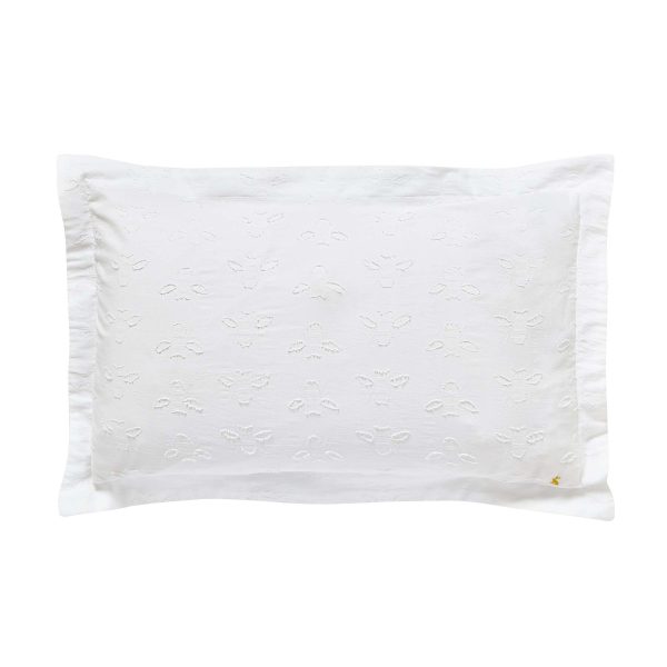 Joules Botanical Bee Oxford Pillowcase Chalk | Bed Sava