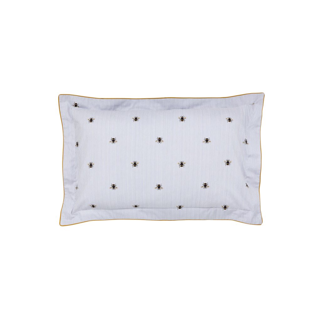 Joules Botanical Bee Oxford Pillowcase, Blue