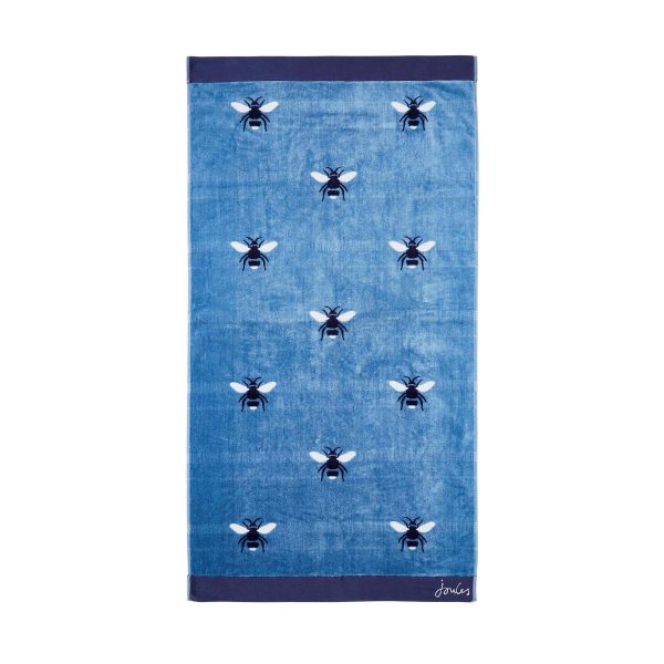 Joules Botanical Bee Bath Towel Pale Blue | Bed Sava