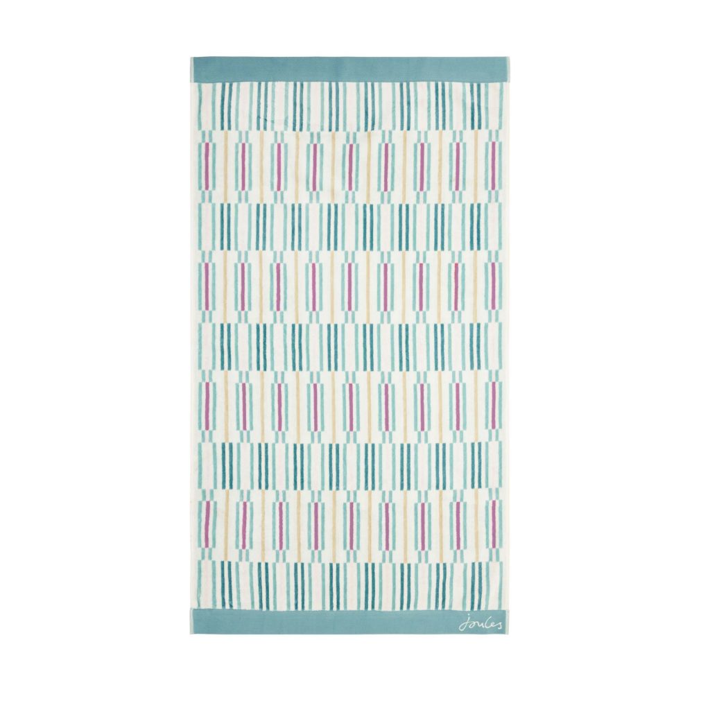 Joules Collector Geo Hand Towel, Aqua