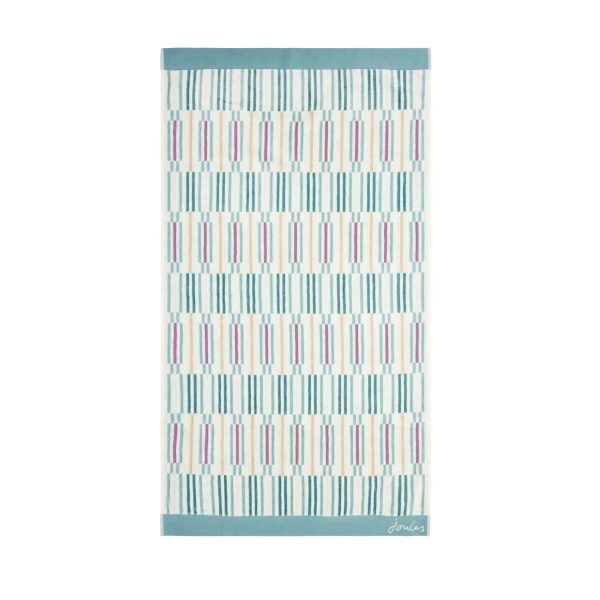 Joules Collector Geo Bath Towel Aqua | Bed Sava