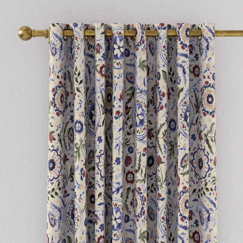 Joules Festival Flowers Lined Curtains 66" x 90", Multi