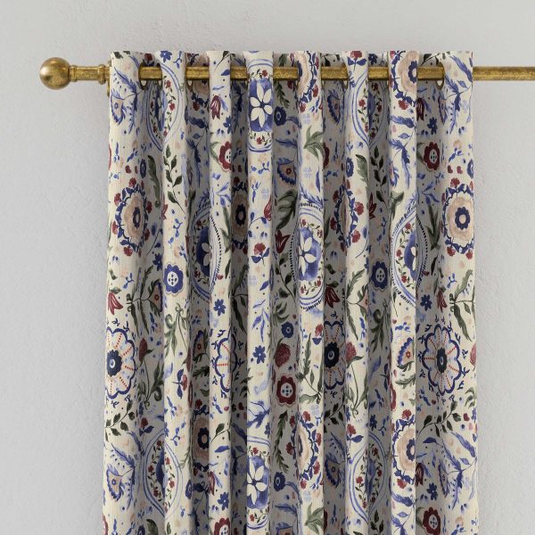 Joules Festival Flowers Lined Curtains 90 x 54 Multi | Bed Sava