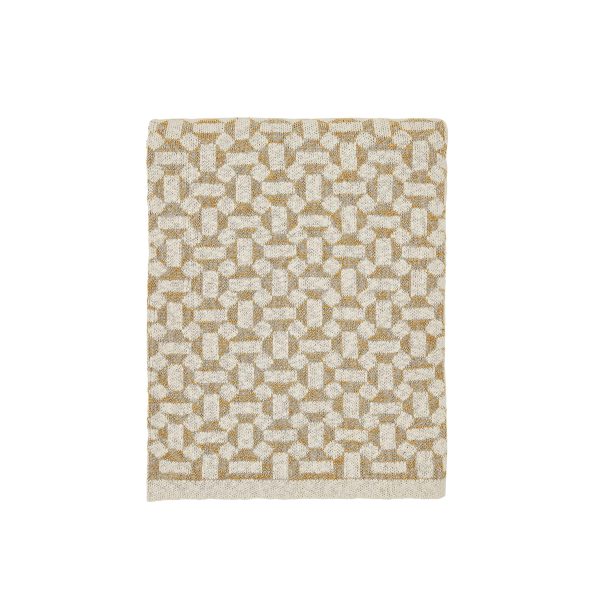 Joules Honey  Crumpets Geo Throw Gold | Bed Sava
