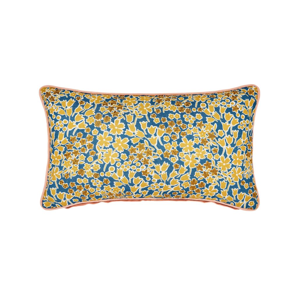 Joules Honey Ditsy Cushion 50cm x 30cm, Gold