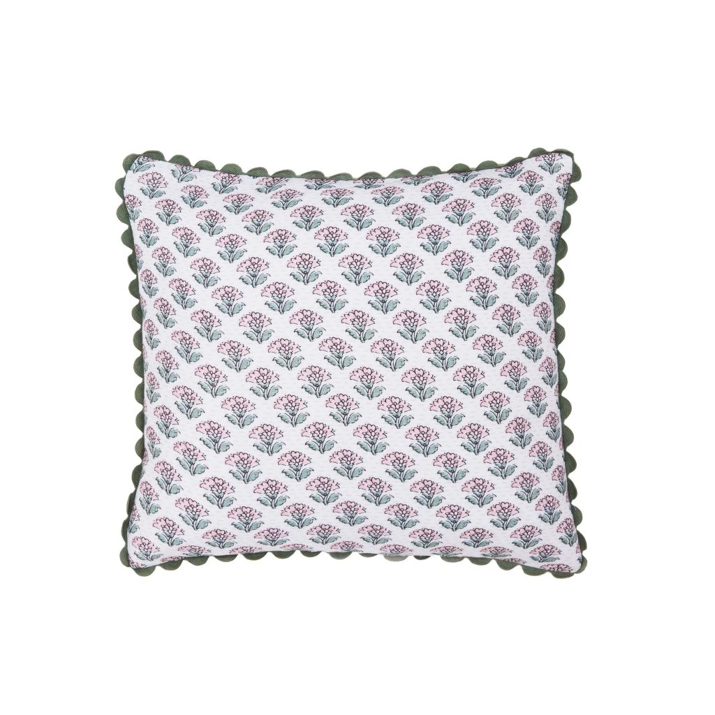 Joules Indienne Blockprint Cushion 45cm x 45cm, Khaki