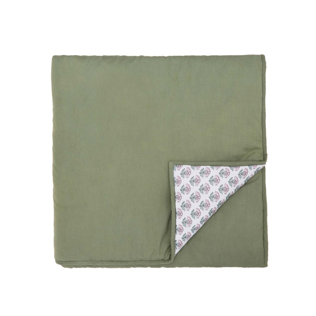 Joules Indienne Blockprint Throw, Khaki