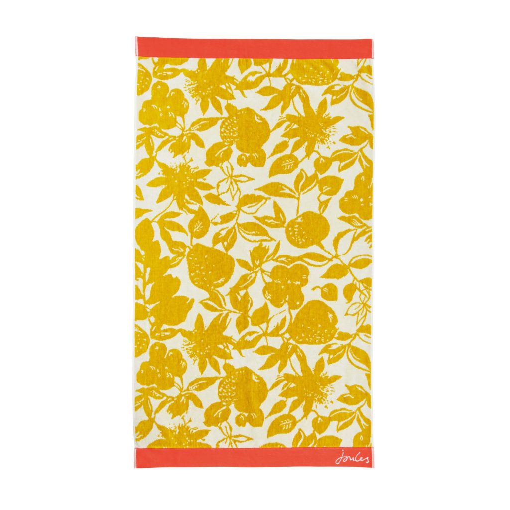 Joules Fruity Floral Bath Sheet, Yellow