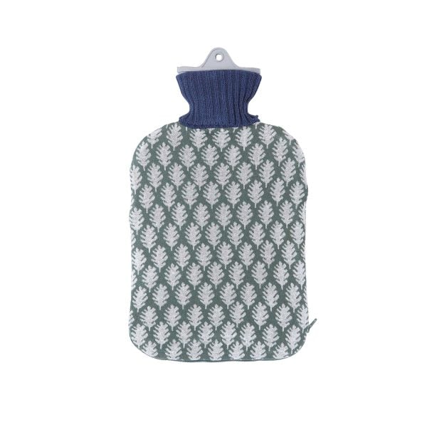 Joules Oak Leaf Hot Water Bottle Green | Bed Sava