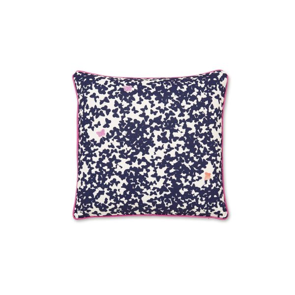 Joules Painted Poppy Cushion 40cm x 40cm Navy | Bed Sava