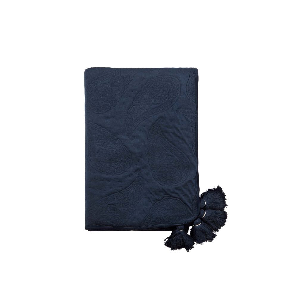 Joules Tapestry Paisley Throw, Royal Blue