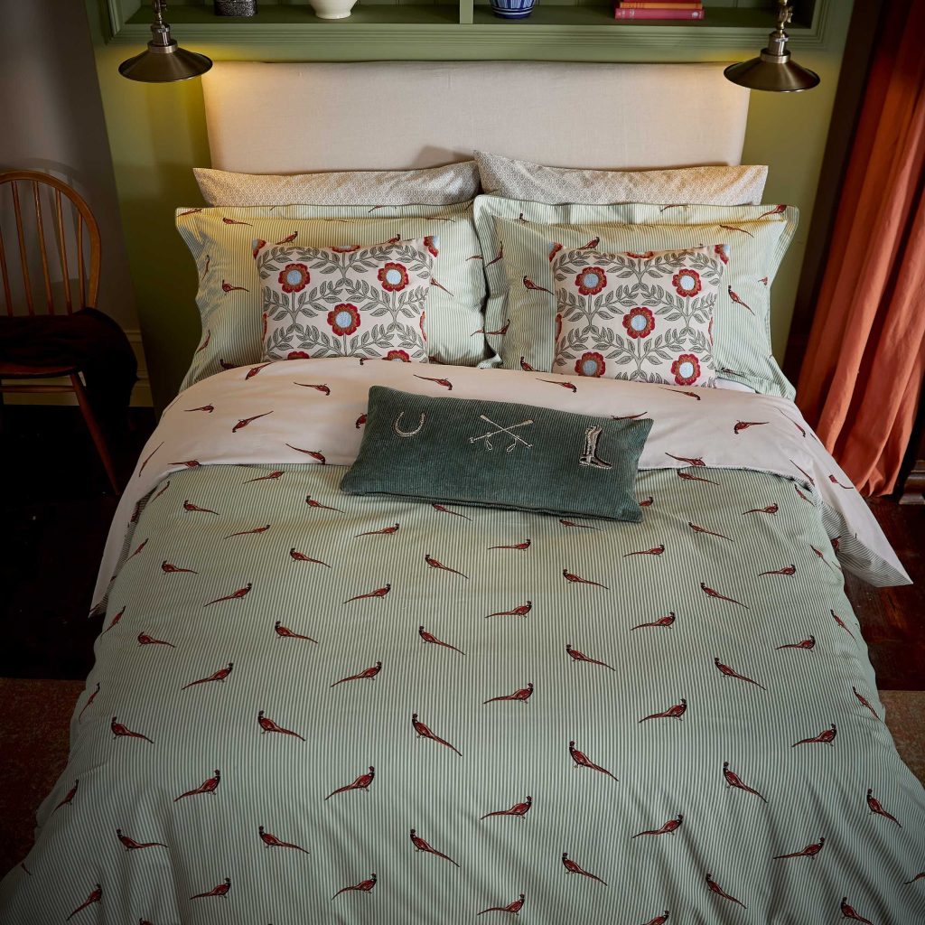 Joules The Pheasant Single Duvet Cover Set, Khaki