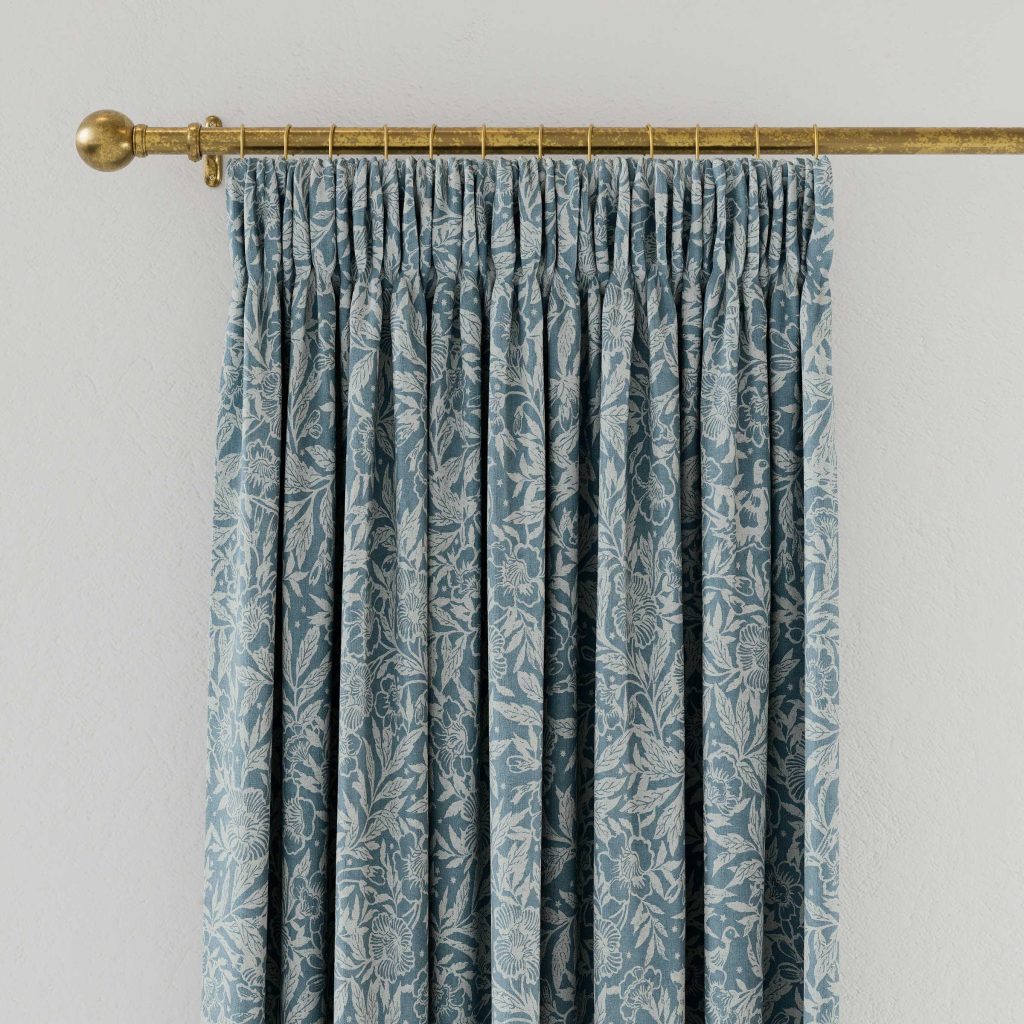 Joules Twilight Ditsy Lined Curtains 66" x 90", Duck Egg