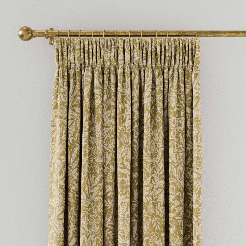 Joules Twilight Ditsy Lined Curtains 66" x 90", Gold