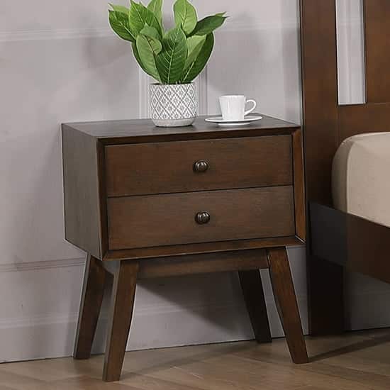 Kairos Solid Hardwood Bedside Cabinet In Rustic Oak