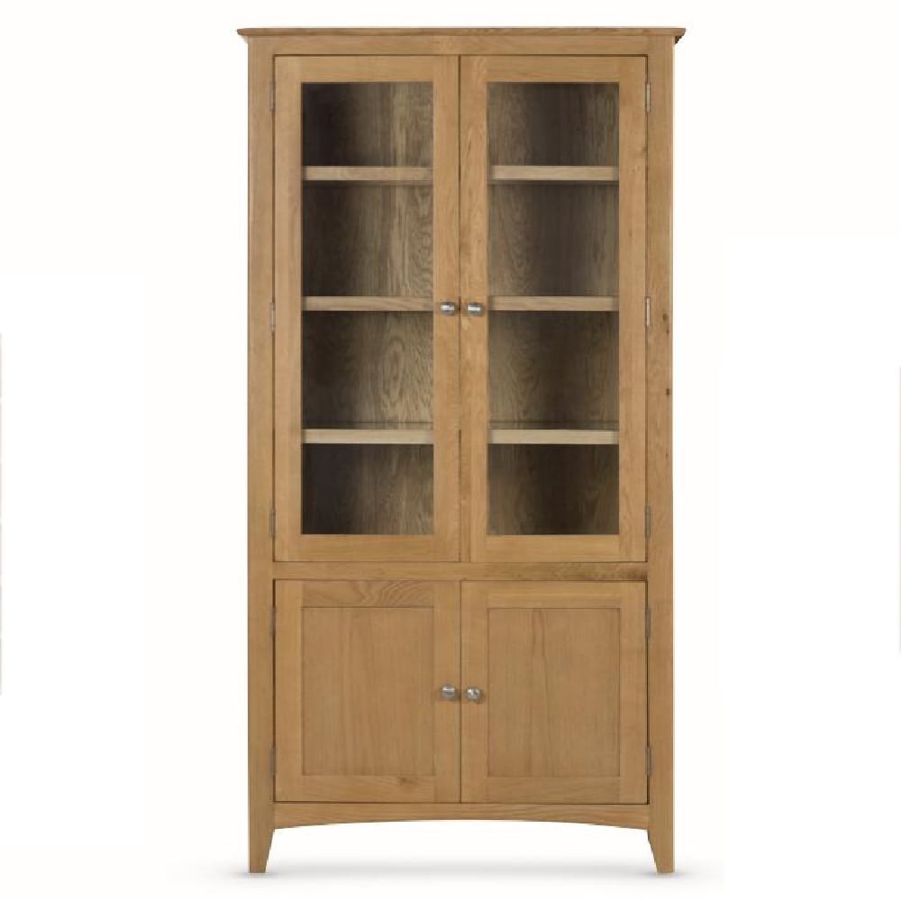 Kamiah Wooden Display Cabinet With 4 Doors In Oak