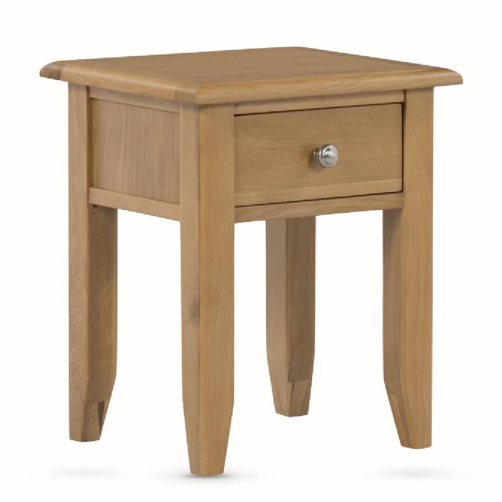 Kamiah Wooden Lamp Table With 1 Drawer In Oak