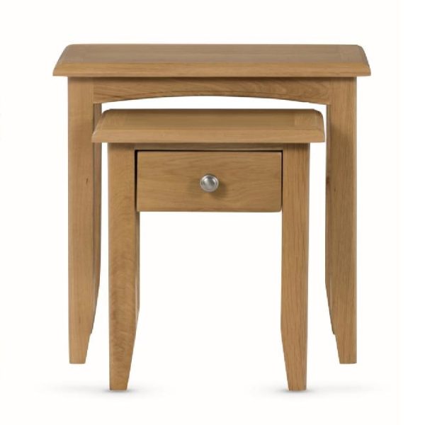 Kamiah Wooden Nest Of 2 Tables In Oak | Bed Sava