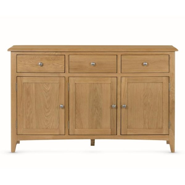 Kamiah Wooden Sideboard With 3 Doors 3 Drawers In Oak | Bed Sava