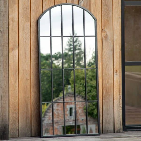 Kamila Outdoor Mirror In Black Frame | Bed Sava