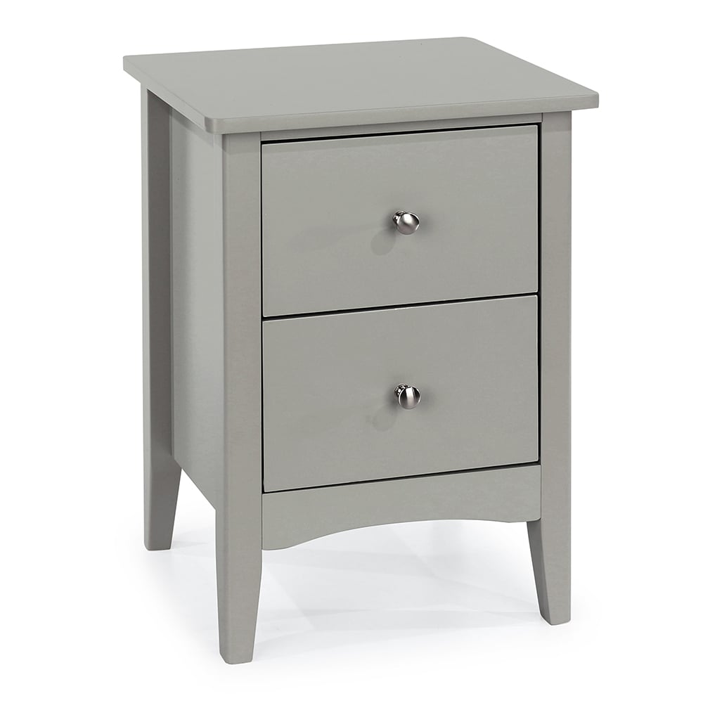 Kamuy Tall Wooden Bedside Cabinet With 2 Drawers In Grey