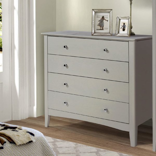 Kamuy Wooden Chest Of 4 Drawers In Grey | Bed Sava