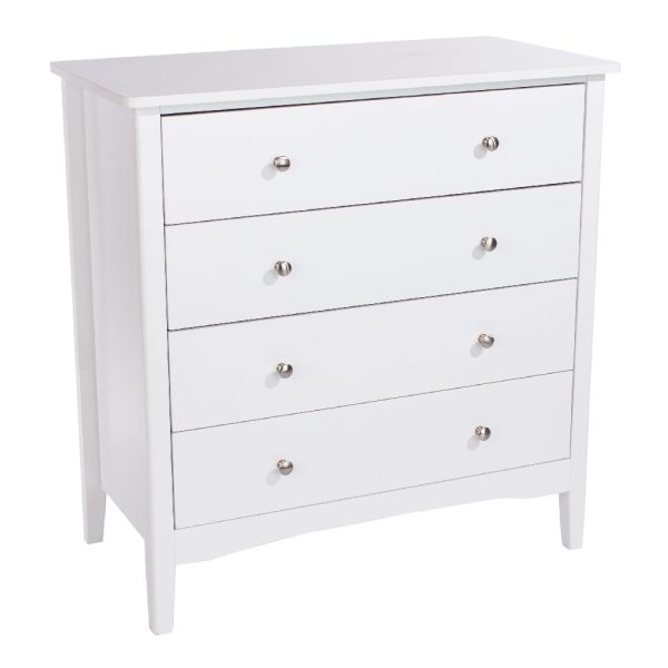 Kamuy Wooden Chest Of 4 Drawers In White | Bed Sava