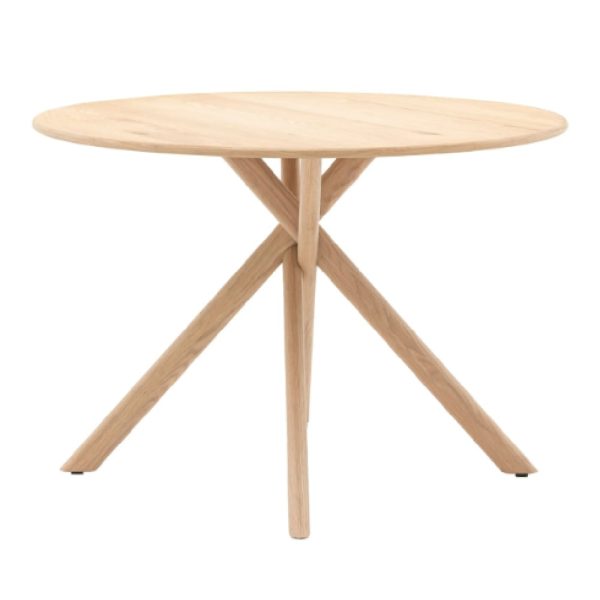 Katonah Wooden Round Dining Table In Natural | Bed Sava